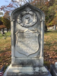Civil War headstone of D. Colden Ruggles in Oak Hill Cemetery. credit: Beth Robinson