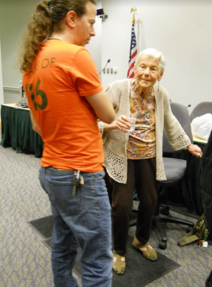 Suffern resident and Holocaust survivor Trudy Album with one of the attendees