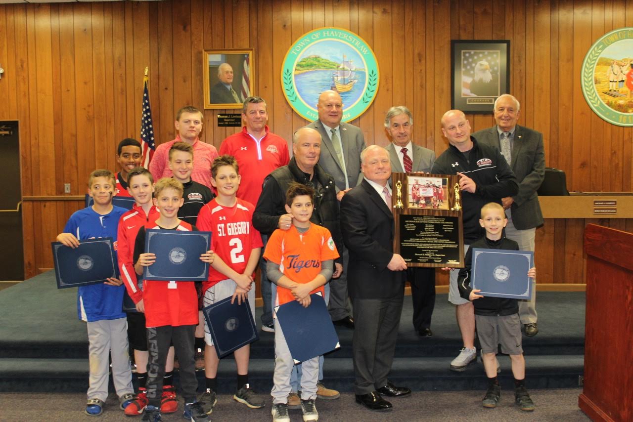 ST. GREGORY’S CHAMPIONSHIP CYO TEAMS RECOGNIZED BY HAVERSTRAW TOWN BOARD