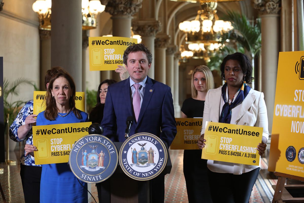 Senator Skoufis gathers with advocates from Bumble, NOW, and NWPC to call for an end to cyberflashing_nAGSZtboPhoto provided by NYS Senate Media