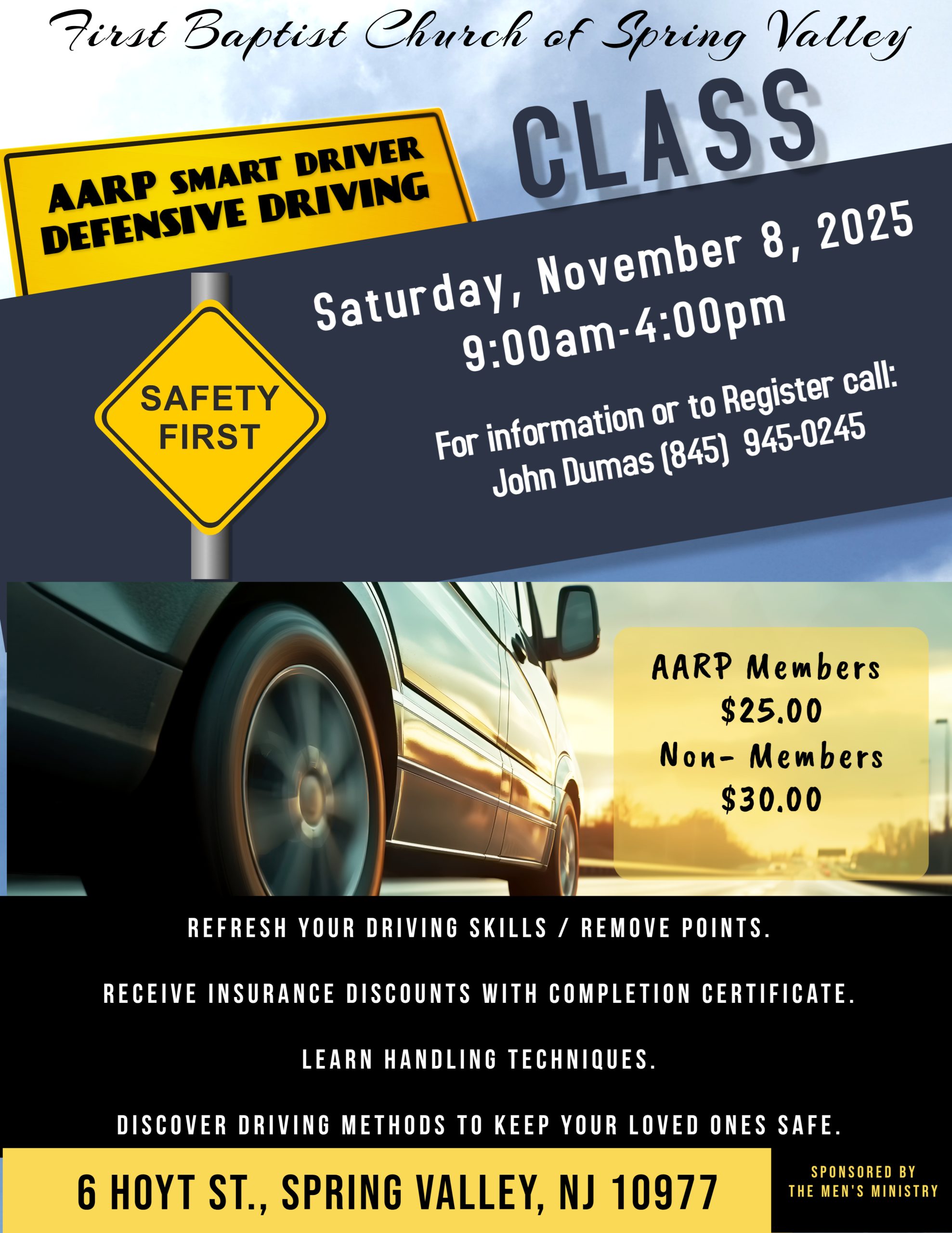 defensive driving class flyer template